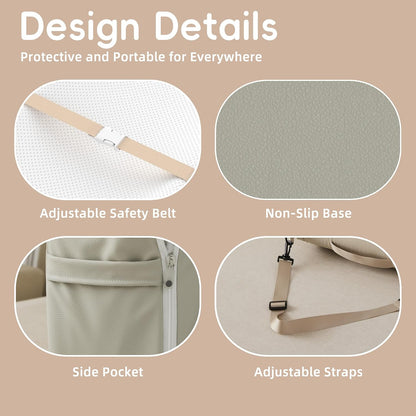 Baby Changing Pad, Portable Travel Diaper Mat with Waterproof Lining, Converts to Backpack for Gas Station & Airplane, Non-Slip Leather Base fits Dresser Top, 31" Large Station