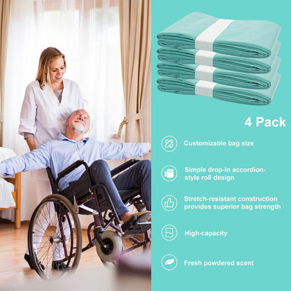4 Pack Diaper Liner Refills Compatible with Janibell Akord 280 Slim Model, Lasts Over 500 Adult Briefs