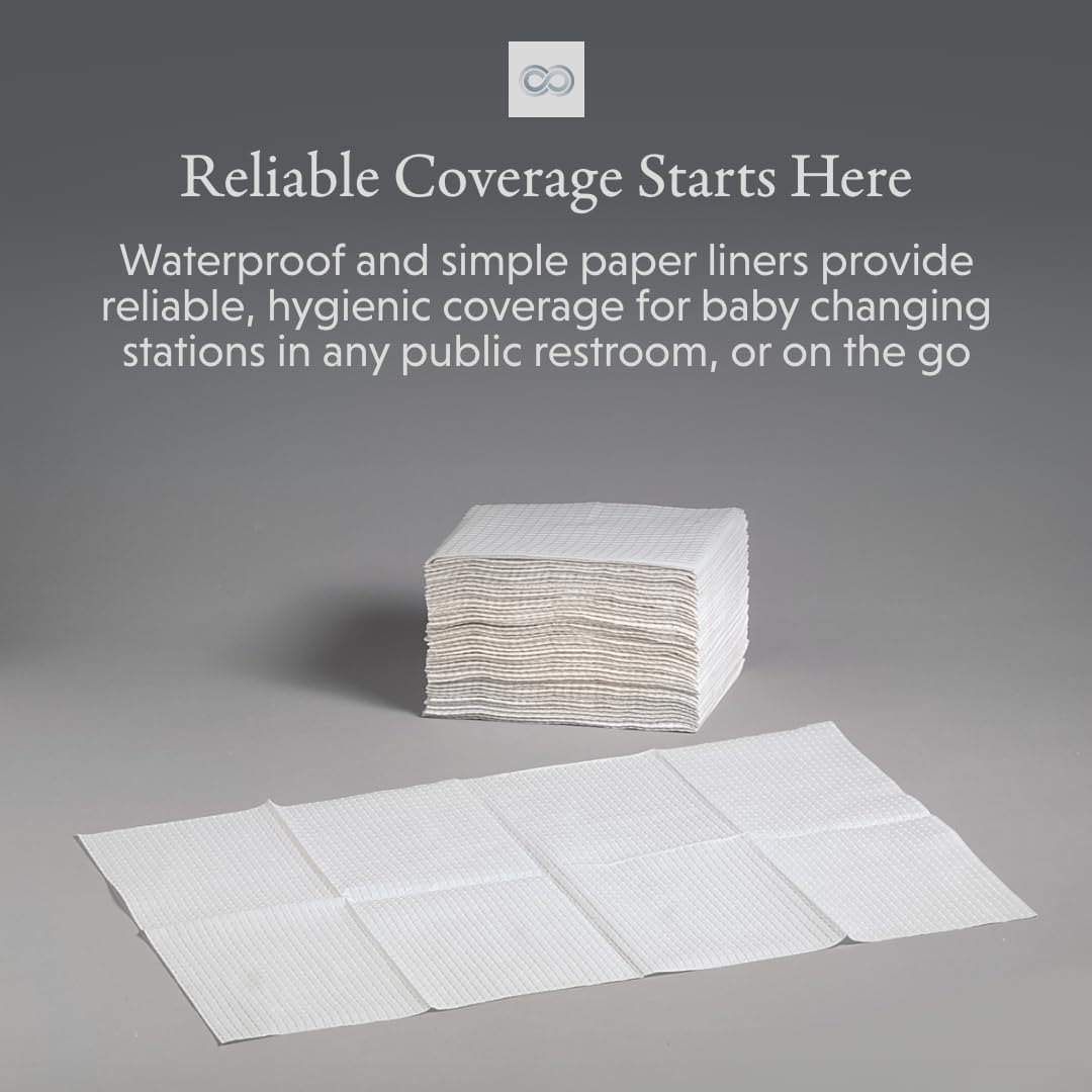 Sova Disposable Changing Station Liners, 2-Ply Waterproof, White (500 Pack)