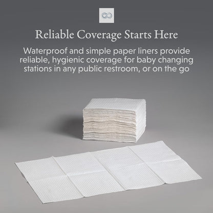 Sova Disposable Changing Station Liners, 2-Ply Waterproof, White (500 Pack)