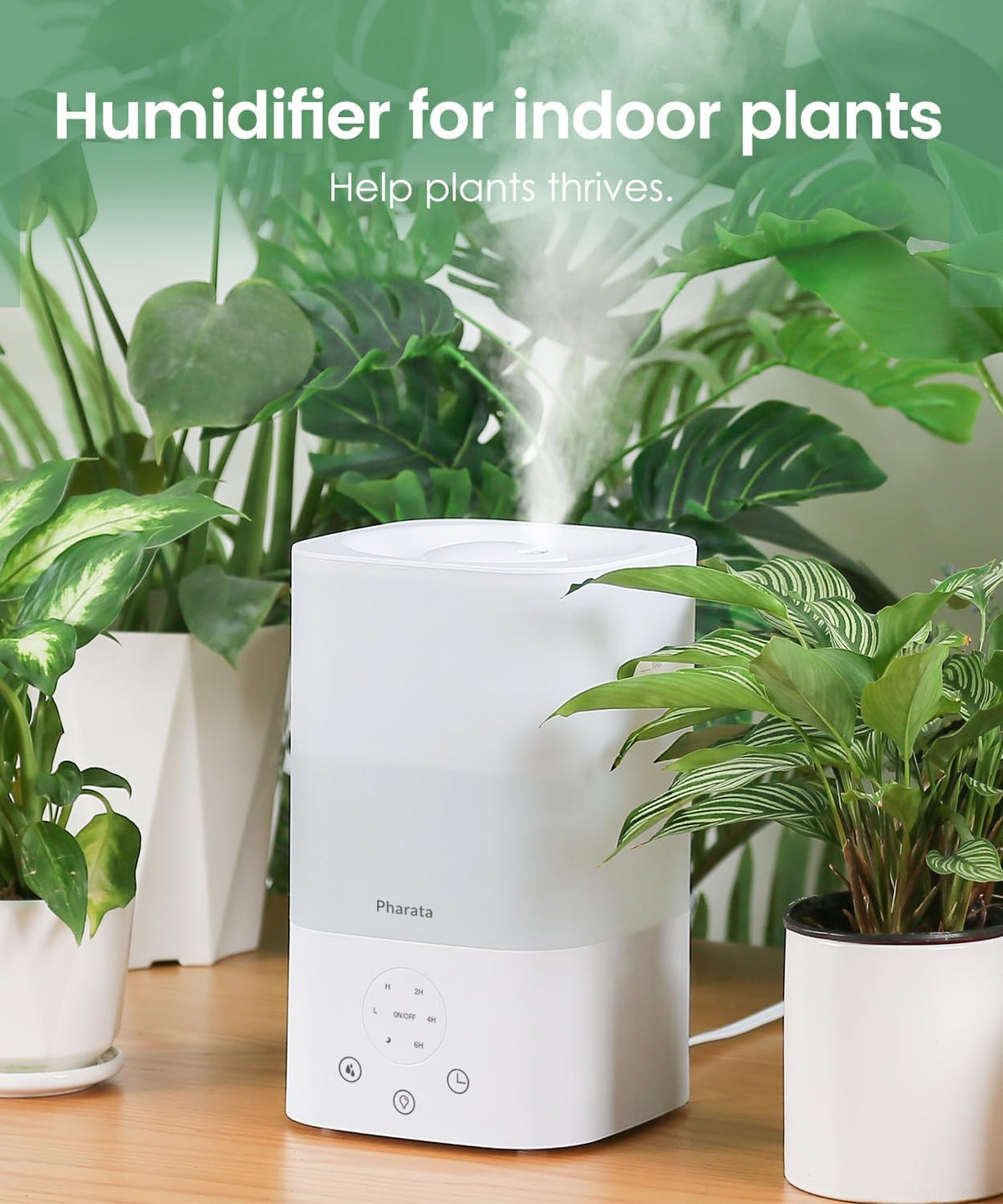 Humidifiers for Bedroom Home, 3.5L Top Fill Air Cool Mist Humidifiers for Baby Large Room Indoor Plants Nursery, Night Light, White