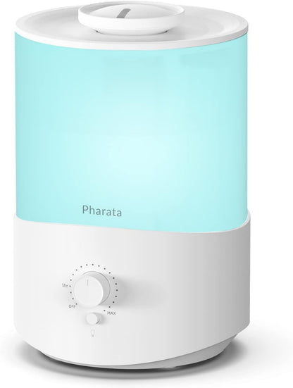 Humidifiers for Bedroom Home, 3.5L Top Fill Air Cool Mist Humidifiers for Baby Large Room Indoor Plants Nursery, Night Light, White
