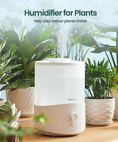 Humidifiers for Bedroom Home, 3.5L Top Fill Air Cool Mist Humidifiers for Baby Large Room Indoor Plants Nursery, Night Light, White