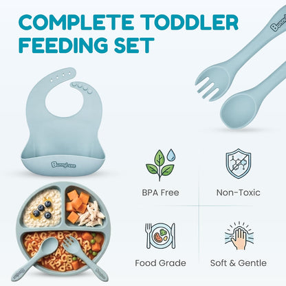 Silicone Baby Bibs – BPA-Free Waterproof, Adjustable Toddler Feeding Bibs Dishwasher Safe Easy Clean
