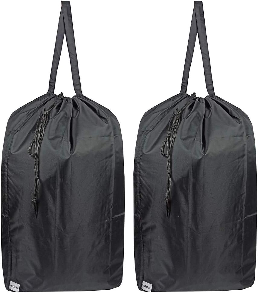 Tear Proof Nylon Laundry Bag with Handles,Hamper Liner with Drawstring Closure for Travel,Dirty Clothes Bag Fit Most Laundry Hamper and Sorter,27.5x34.5 inches Blue Aqua and Grey