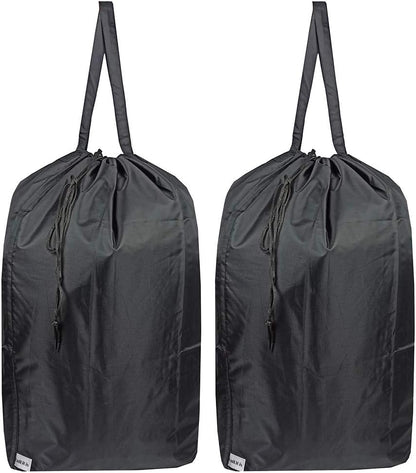 Tear Proof Nylon Laundry Bag with Handles,Hamper Liner with Drawstring Closure for Travel,Dirty Clothes Bag Fit Most Laundry Hamper and Sorter,27.5x34.5 inches Blue Aqua and Grey