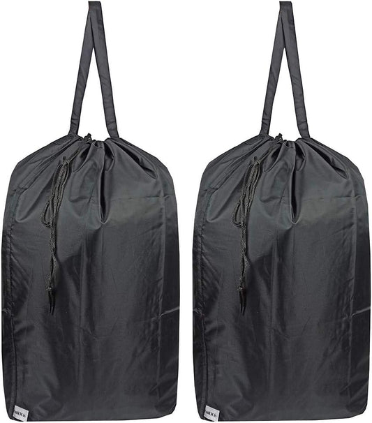 Tear Proof Nylon Laundry Bag with Handles,Hamper Liner with Drawstring Closure for Travel,Dirty Clothes Bag Fit Most Laundry Hamper and Sorter,27.5x34.5 inches Blue Aqua and Grey