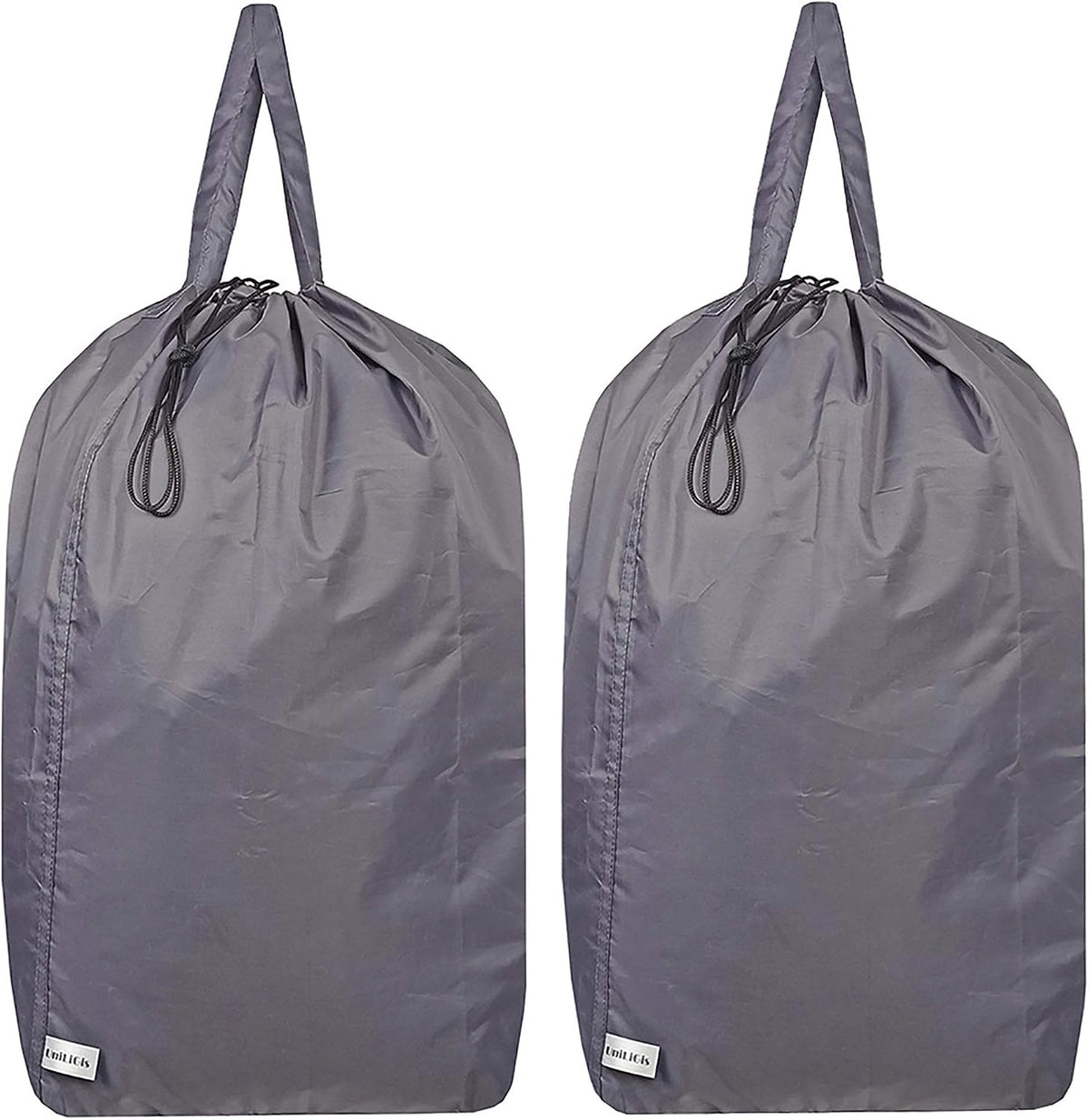 Tear Proof Nylon Laundry Bag with Handles,Hamper Liner with Drawstring Closure for Travel,Dirty Clothes Bag Fit Most Laundry Hamper and Sorter,27.5x34.5 inches Blue Aqua and Grey