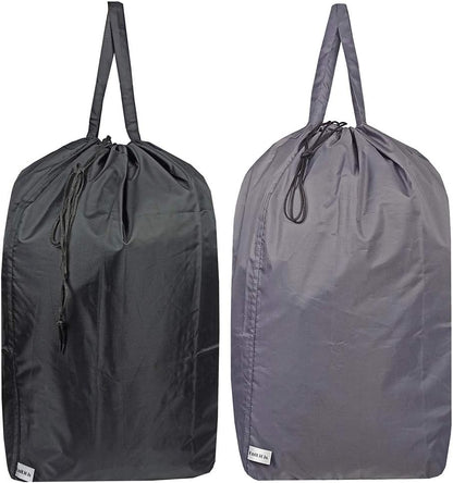 Tear Proof Nylon Laundry Bag with Handles,Hamper Liner with Drawstring Closure for Travel,Dirty Clothes Bag Fit Most Laundry Hamper and Sorter,27.5x34.5 inches Blue Aqua and Grey