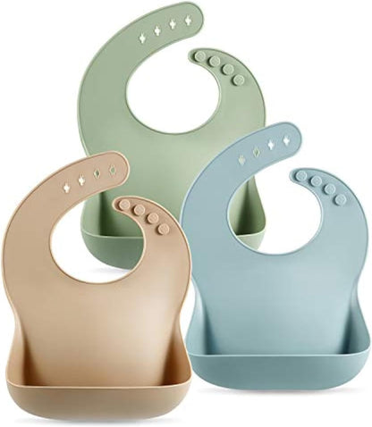 Set of 3 Cute Silicone Bib & Baby Cup