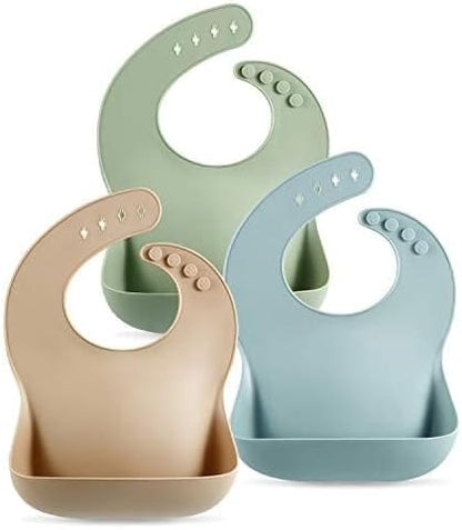 Set of 3 Cute Silicone Bib & Baby Cup
