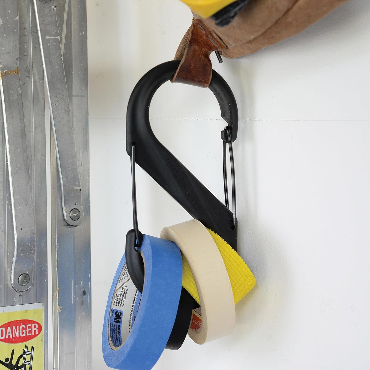 Carabiner Clip, 10-3/8 in., Plastic, Black