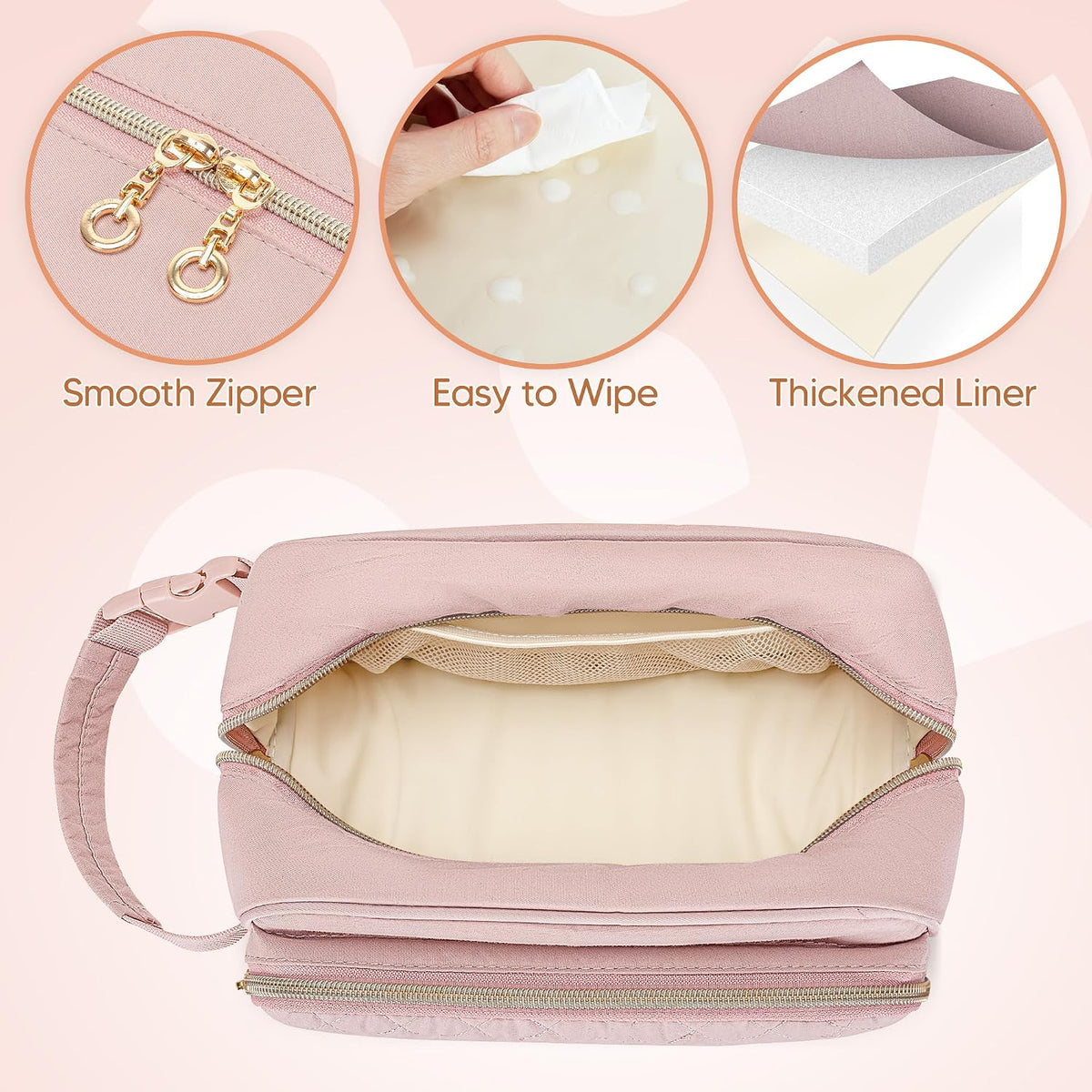 Breastmilk Cooler Bag with 4 Ice Packs for Breastfeeding Moms, Pink