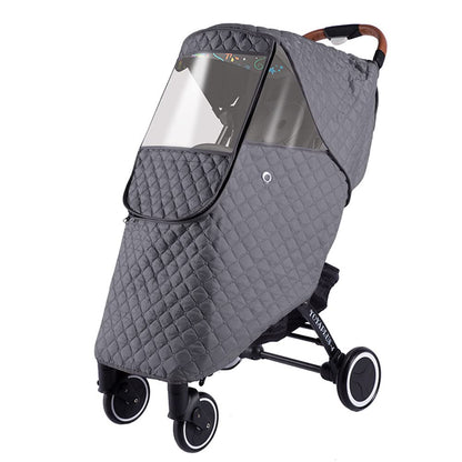 Universal Rain Cover for Baby Stroller Waterproof Windproof Rainy Weather Guard Air Holes Wind Dust Protection Breathable Shield Elastic Band Transparent Accessories with Storage Pocket