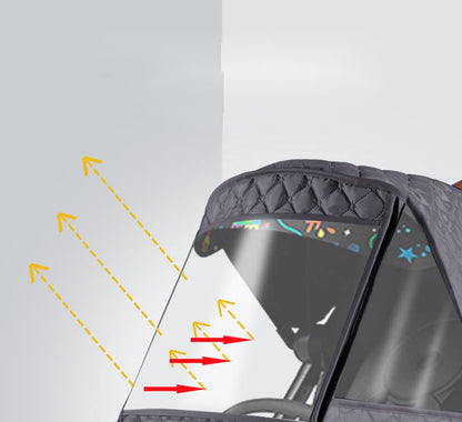 Universal Rain Cover for Baby Stroller Waterproof Windproof Rainy Weather Guard Air Holes Wind Dust Protection Breathable Shield Elastic Band Transparent Accessories with Storage Pocket