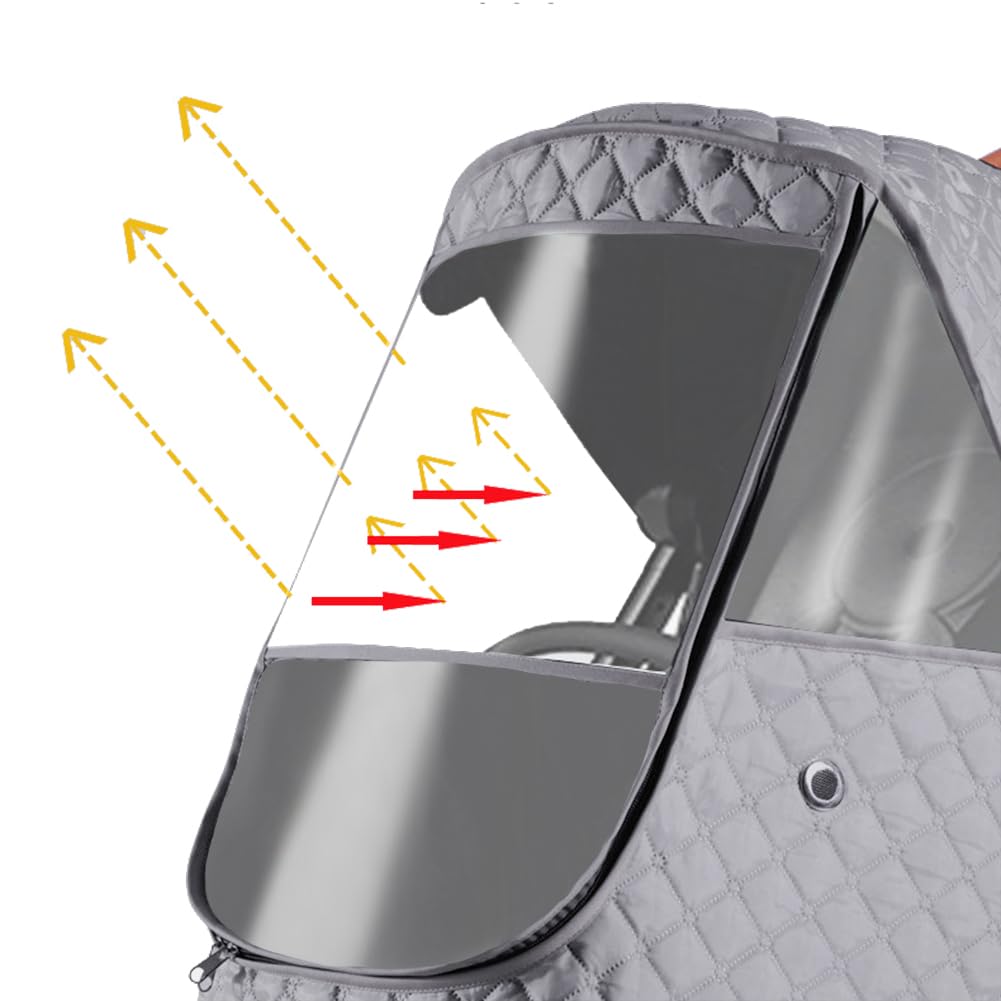 Universal Rain Cover for Baby Stroller Waterproof Windproof Rainy Weather Guard Air Holes Wind Dust Protection Breathable Shield Elastic Band Transparent Accessories with Storage Pocket