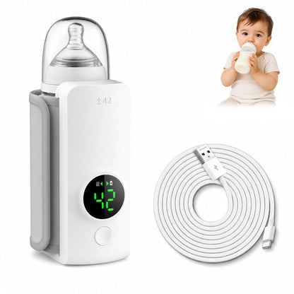 Portable Bottle Warmer, Fast Warming Comfortable Baby Feeding On The Go, Waterless Milk Warming with Battery-Powered for Home Outdoor