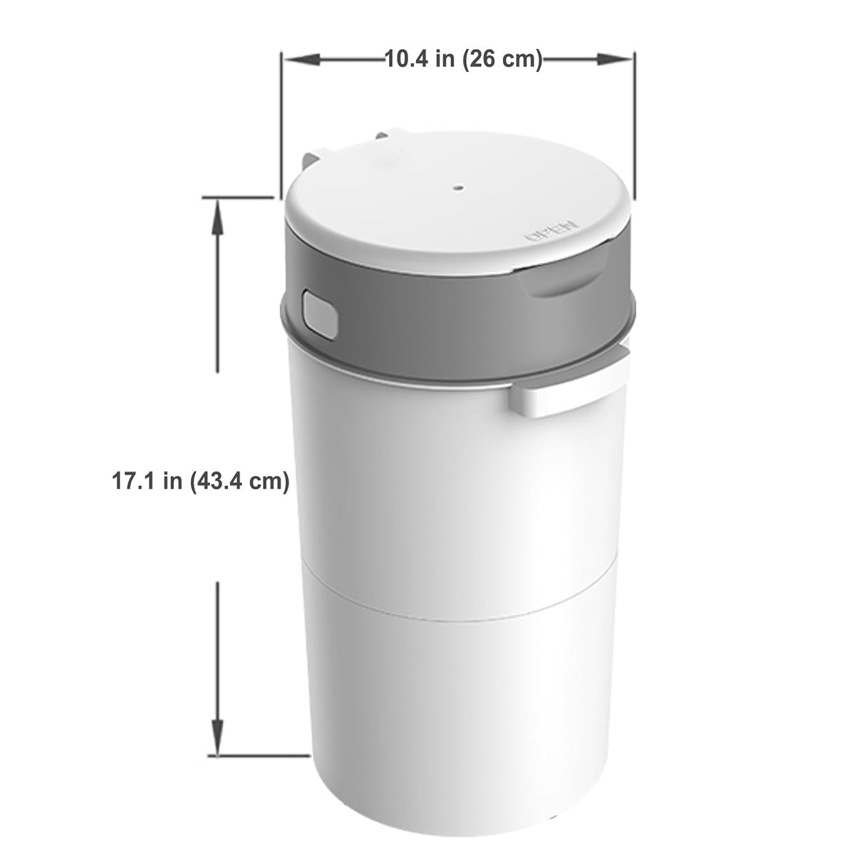 Bellababy Diaper Pail, Upgrade Baby Diaper Bin with Double Odor Locking, Includes 4 Refills (270 inches/pcs), Compact Design for Nursery