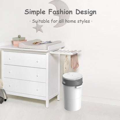 Bellababy Diaper Pail, Upgrade Baby Diaper Bin with Double Odor Locking, Includes 4 Refills (270 inches/pcs), Compact Design for Nursery