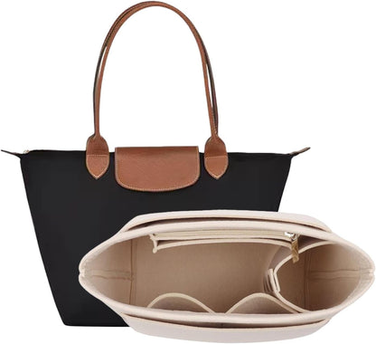 Bag Insert Organizer, purse accessories, Suitable For Longchamp long handle tote organizer (Grey, L（long handle）)