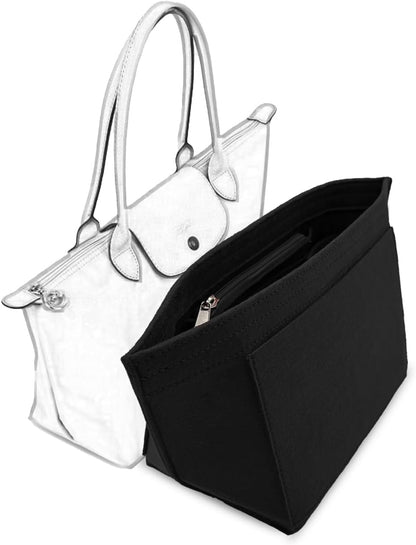 Bag Insert Organizer, purse accessories, Suitable For Longchamp long handle tote organizer (Grey, L（long handle）)