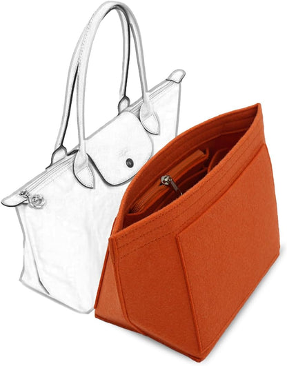 Bag Insert Organizer, purse accessories, Suitable For Longchamp long handle tote organizer (Grey, L（long handle）)