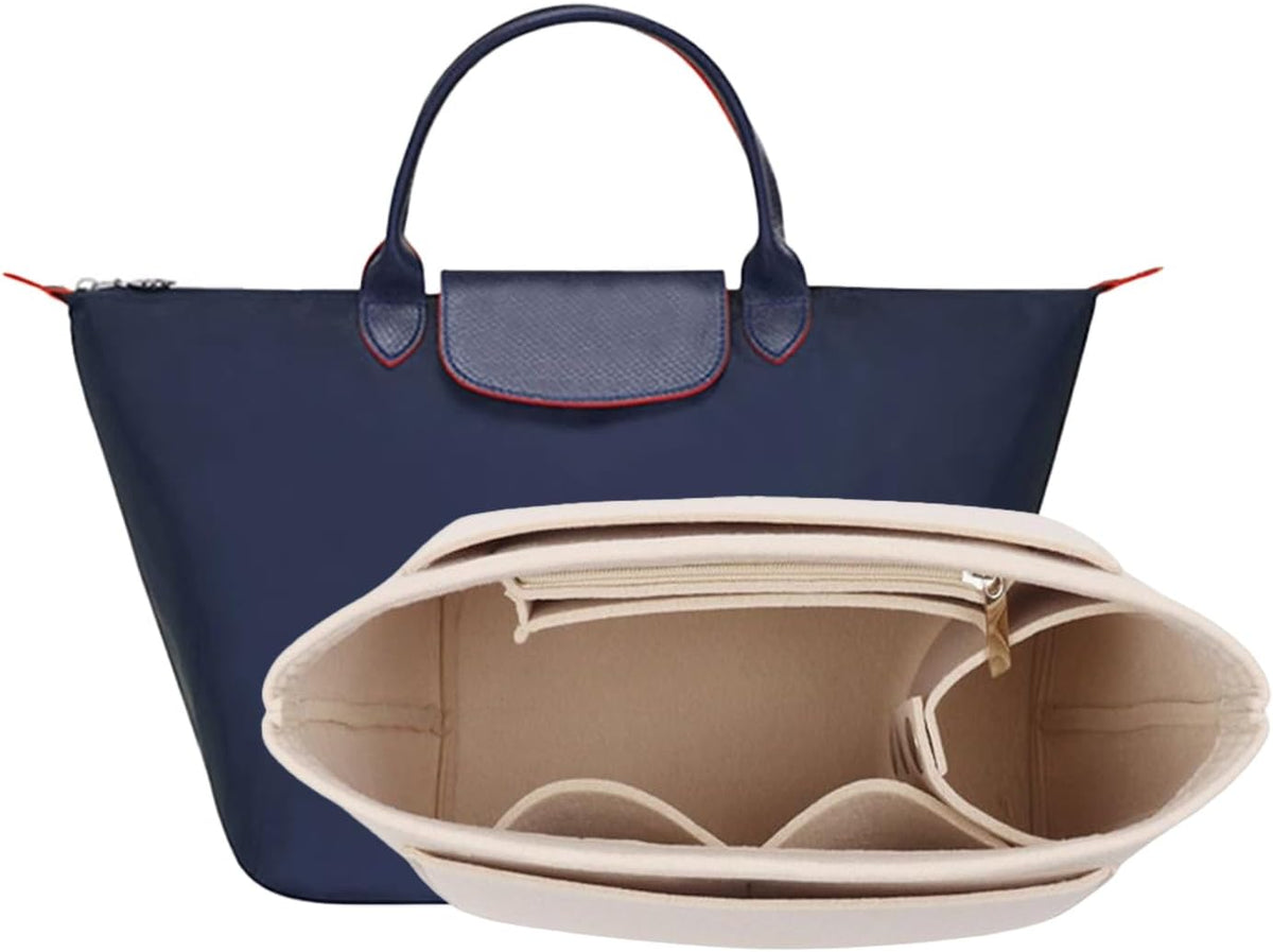 Bag Insert Organizer, purse accessories, Suitable For Longchamp long handle tote organizer (Grey, L（long handle）)