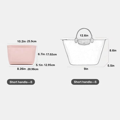 Bag Insert Organizer, purse accessories, Suitable For Longchamp long handle tote organizer (Grey, L（long handle）)