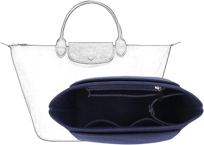 Bag Insert Organizer, purse accessories, Suitable For Longchamp long handle tote organizer (Grey, L（long handle）)