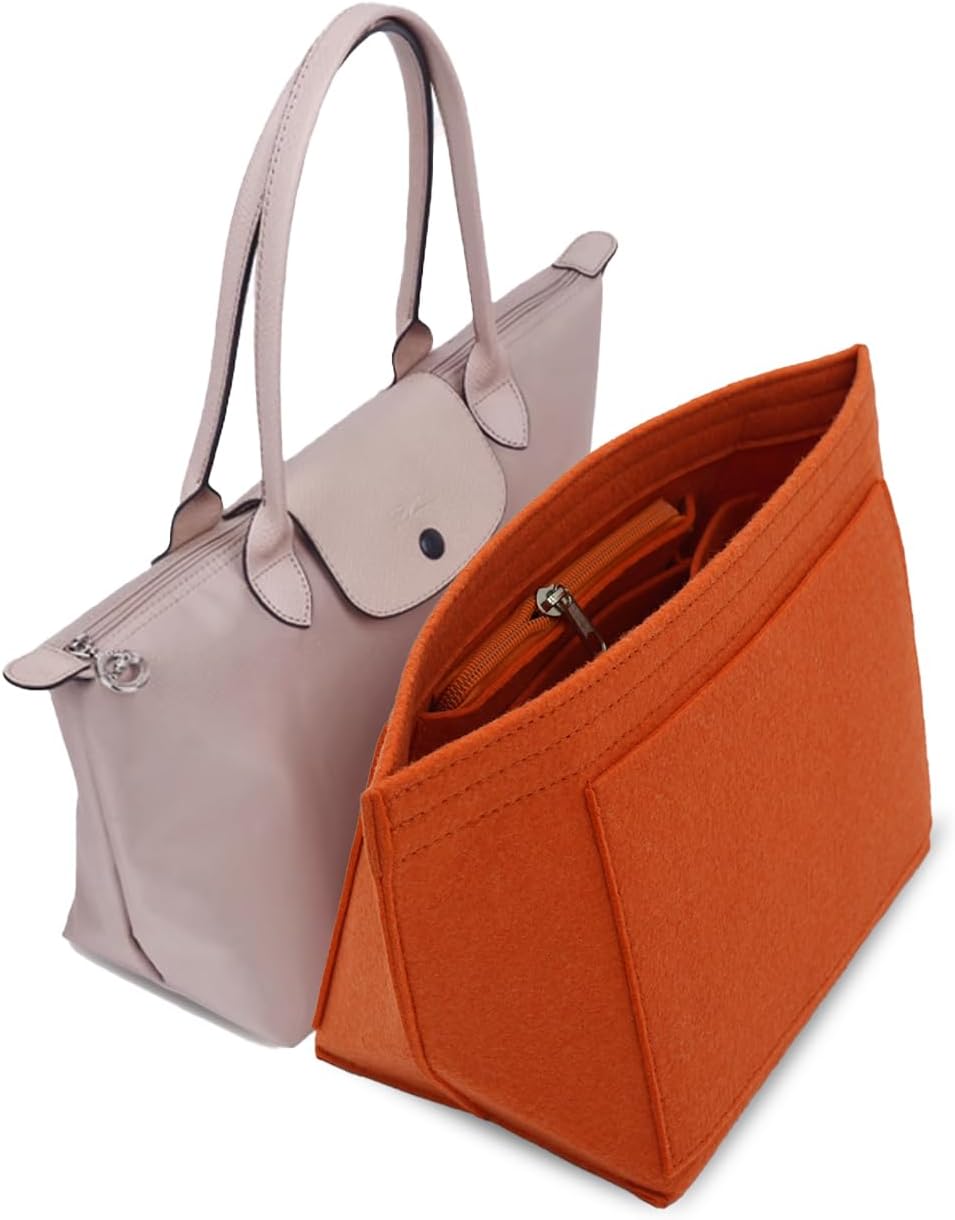 Bag Insert Organizer, purse accessories, Suitable For Longchamp long handle tote organizer (Grey, L（long handle）)