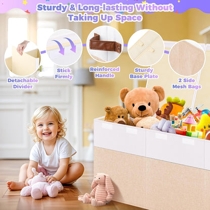 Extra Large Toy Storage Box with Lid, Collapsible Toy Chest, 40"x14"x16"
