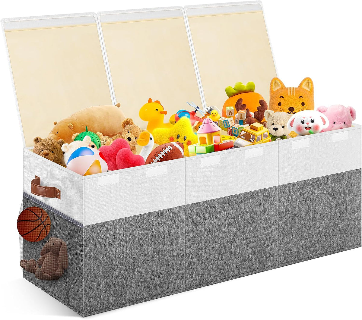 Extra Large Toy Storage Box with Lid, Collapsible Toy Chest, 40"x14"x16"