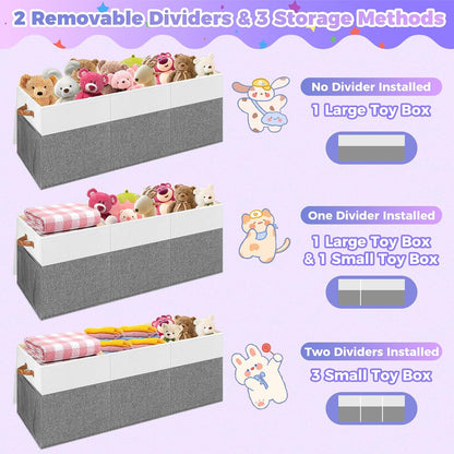 Extra Large Toy Storage Box with Lid, Collapsible Toy Chest, 40"x14"x16"
