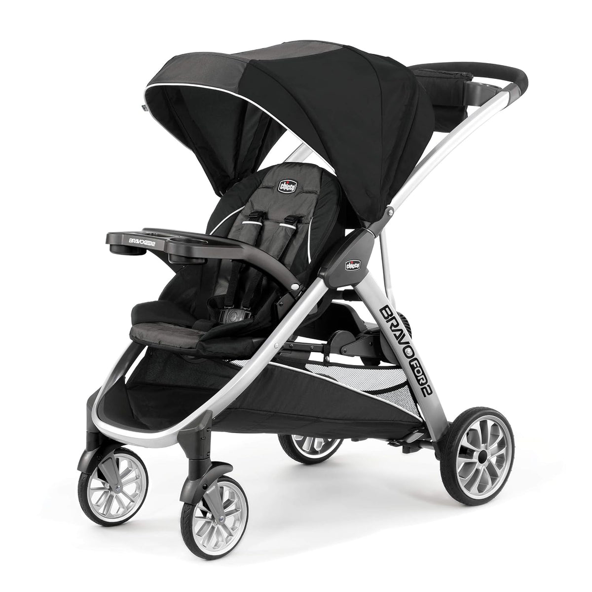 Chicco BravoFor2 Standing/Sitting Double Stroller w/Child & Parent Tray