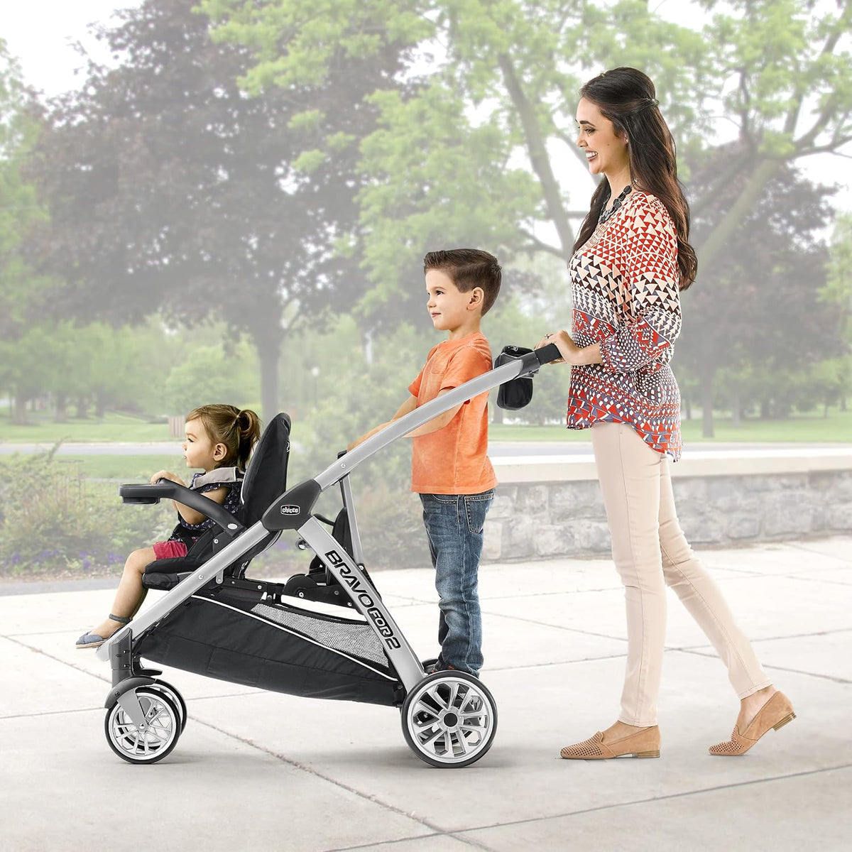Chicco BravoFor2 Standing/Sitting Double Stroller w/Child & Parent Tray