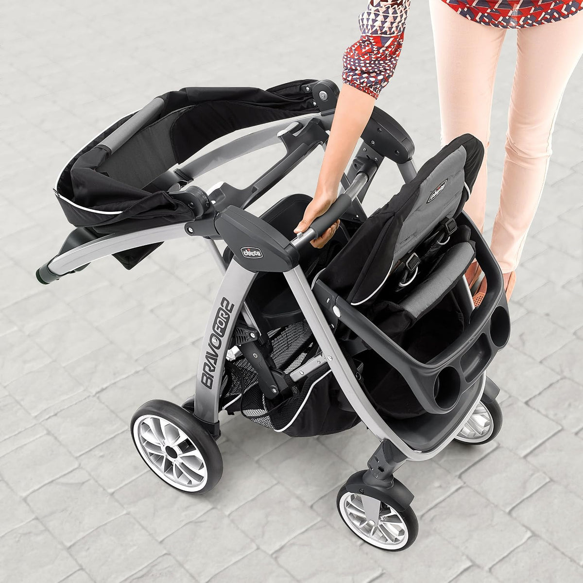 Chicco BravoFor2 Standing/Sitting Double Stroller w/Child & Parent Tray