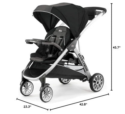 Chicco BravoFor2 Standing/Sitting Double Stroller w/Child & Parent Tray