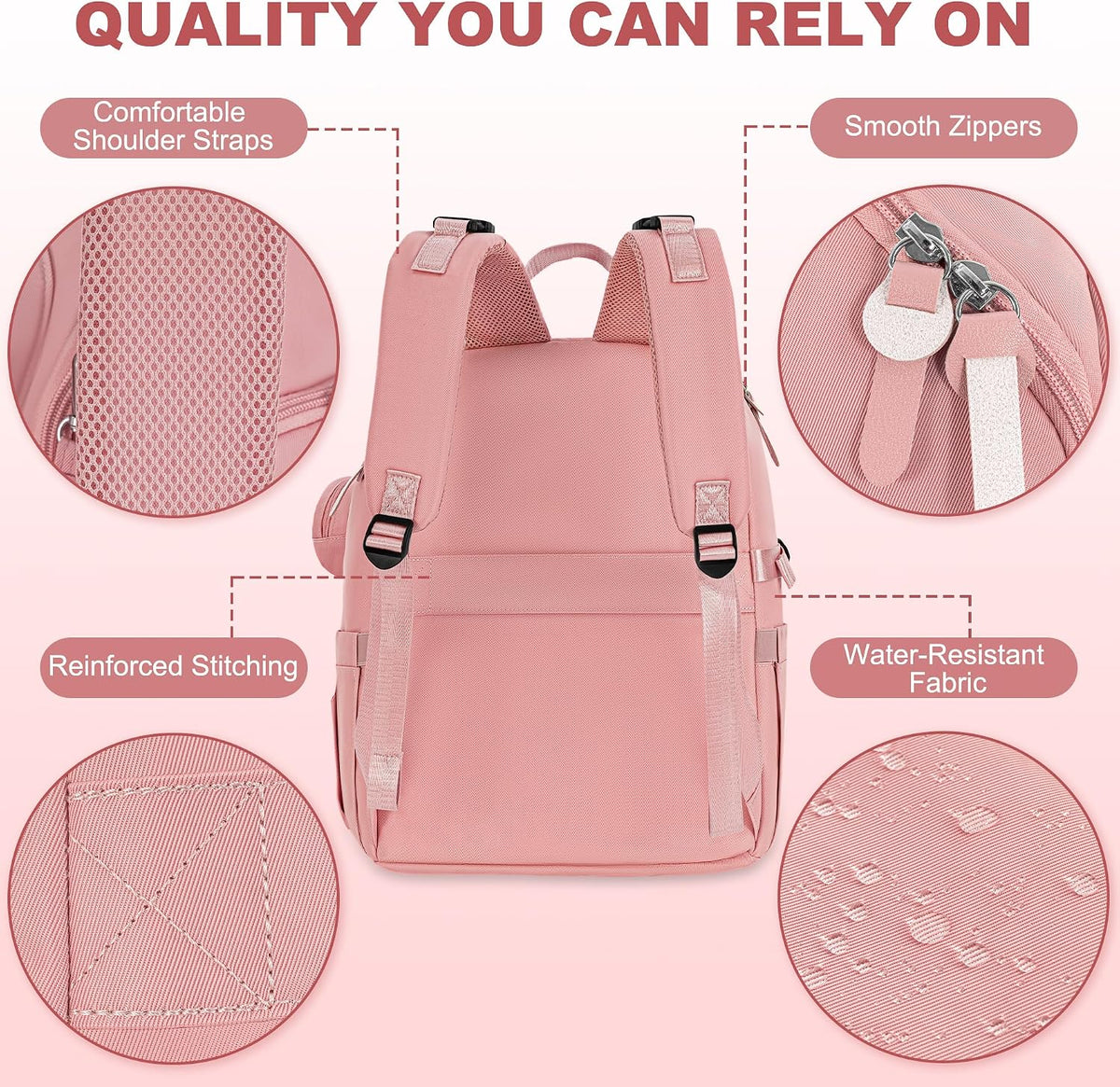 Diaper Bag Backpack with Portable Changing Pad, Black