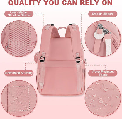 Diaper Bag Backpack with Portable Changing Pad, Black