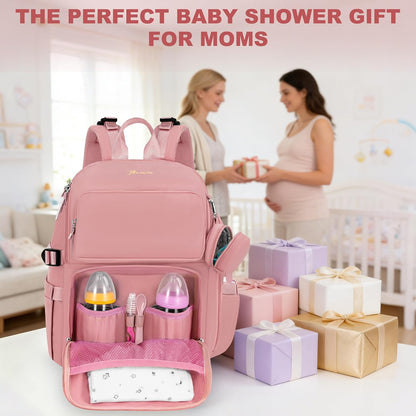 Diaper Bag Backpack with Portable Changing Pad, Black