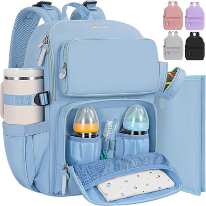 Diaper Bag Backpack with Portable Changing Pad, Black