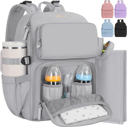 Diaper Bag Backpack with Portable Changing Pad, Black
