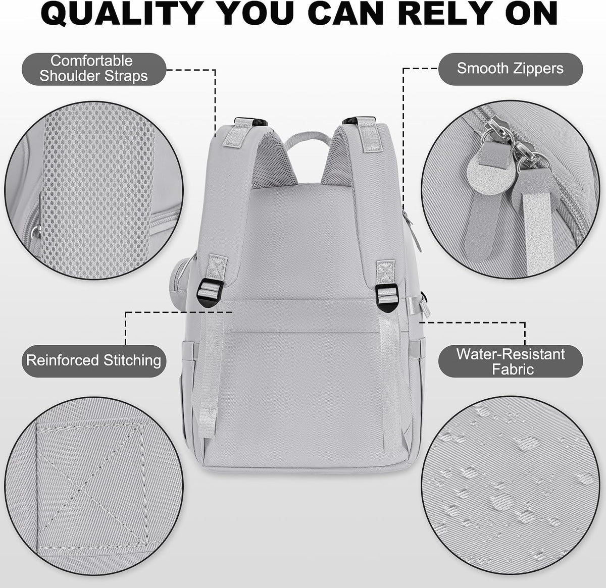 Diaper Bag Backpack with Portable Changing Pad, Black