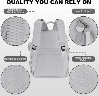 Diaper Bag Backpack with Portable Changing Pad, Black