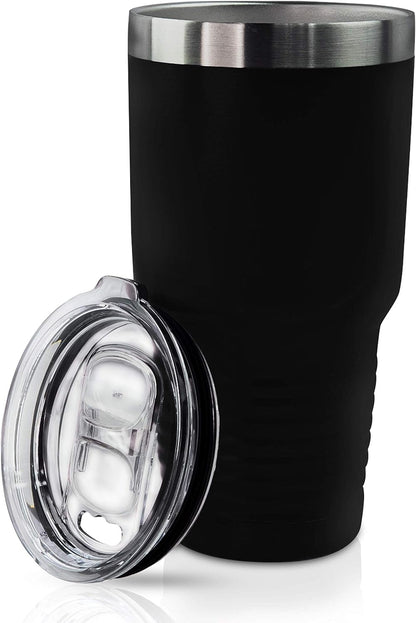 Personalized Stainless Steel Vacuum Double Insulated Travel Tumbler Coffee Mug w/Splash Proof Slider Lid| Custom Laser Engraved 44 Options | Hot & Cold Drink Use (Maroon-Custom, 20oz)