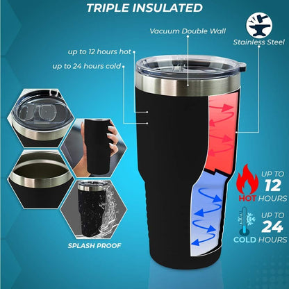 Personalized Stainless Steel Vacuum Double Insulated Travel Tumbler Coffee Mug w/Splash Proof Slider Lid| Custom Laser Engraved 44 Options | Hot & Cold Drink Use (Maroon-Custom, 20oz)