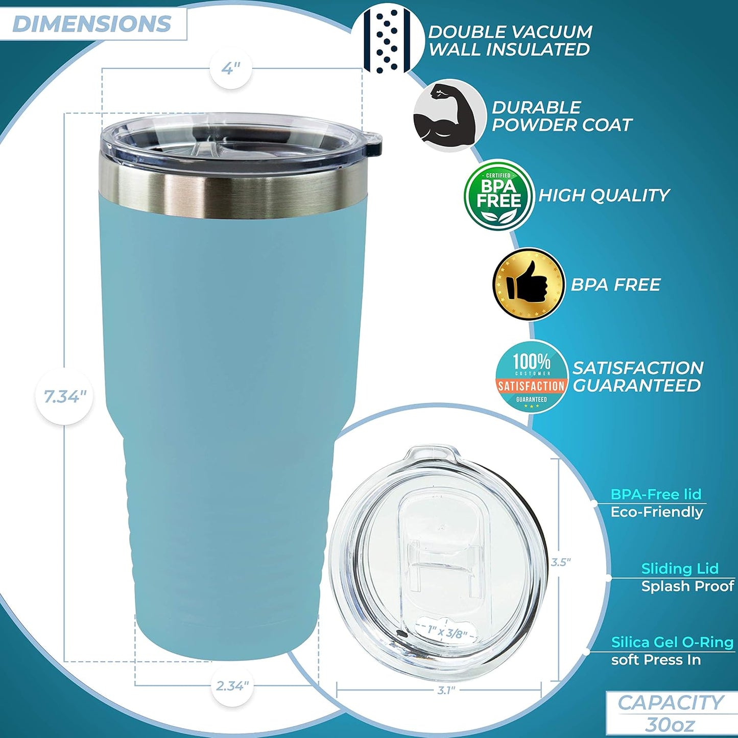 Personalized Stainless Steel Vacuum Double Insulated Travel Tumbler Coffee Mug w/Splash Proof Slider Lid| Custom Laser Engraved 44 Options | Hot & Cold Drink Use (Maroon-Custom, 20oz)