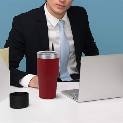 Personalized Stainless Steel Vacuum Double Insulated Travel Tumbler Coffee Mug w/Splash Proof Slider Lid| Custom Laser Engraved 44 Options | Hot & Cold Drink Use (Maroon-Custom, 20oz)