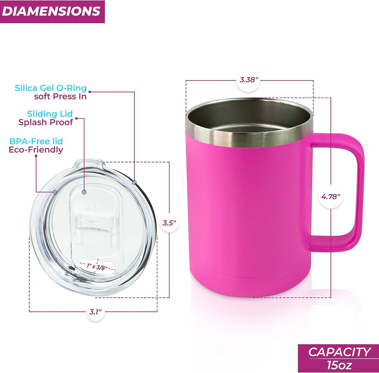 Personalized Stainless Steel Vacuum Double Insulated Travel Tumbler Coffee Mug w/Splash Proof Slider Lid| Custom Laser Engraved 44 Options | Hot & Cold Drink Use (Maroon-Custom, 20oz)