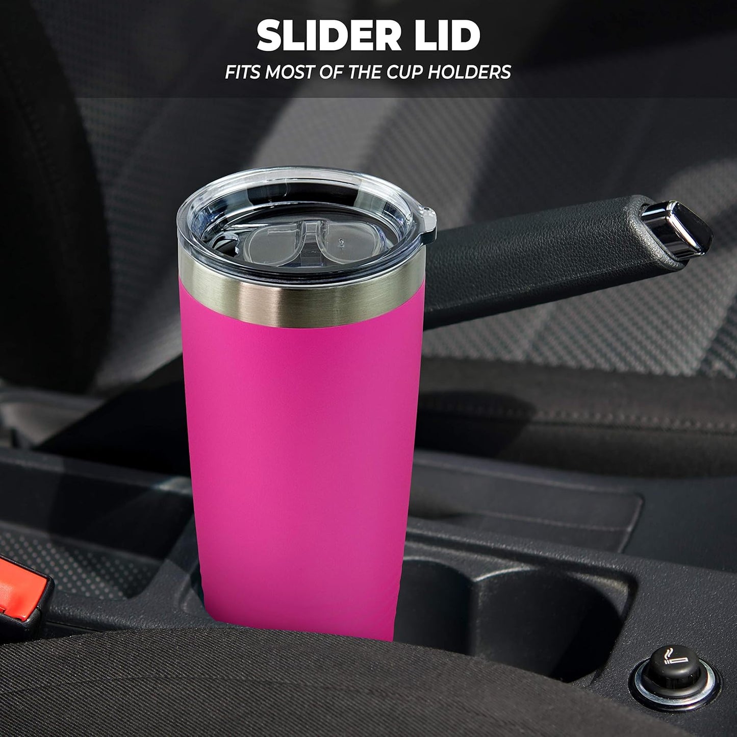 Personalized Stainless Steel Vacuum Double Insulated Travel Tumbler Coffee Mug w/Splash Proof Slider Lid| Custom Laser Engraved 44 Options | Hot & Cold Drink Use (Maroon-Custom, 20oz)
